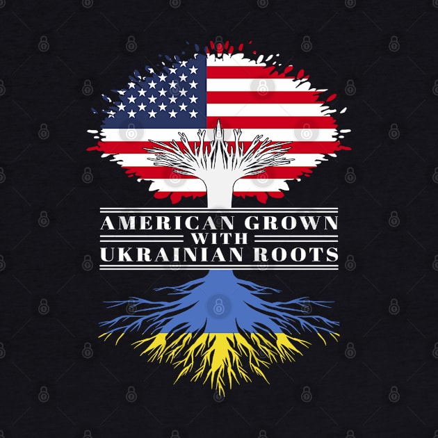 American Grown With Ukrainian Roots Us Ukraine Flag Tree by BramCrye